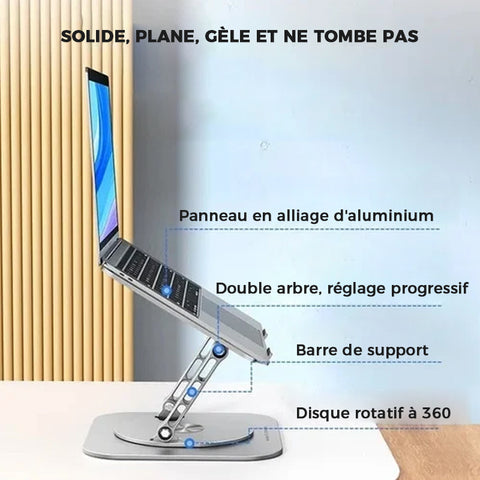 Obtenez aujourd'hui le Kit complet de Support pour Ordinateur Portable rotatif 360° et pliable