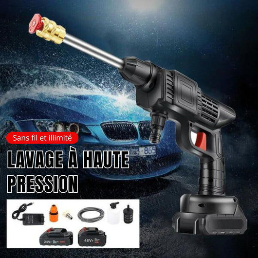 CMR - Pistolet électrique à haute pression 96 Volts pour le lavage des voitures 2 fois plus puissant que les 48 Volts avec une Bactérie plus résistants