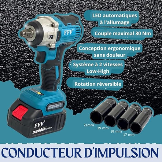 Fbbmw-kit de 3 outils sans fil perceuse, meuleuse, boulonneuse  avec 2 batteries