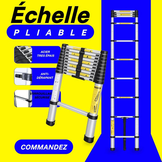 Echelle Télescopique Polyvalente 4,10M – Légère, Sécurisée et Facile à Ranger 🔧 : Promo 24H