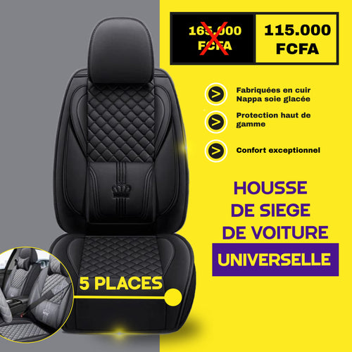 TIK - BNN- Housses de Siège Universelles 5 Places en Cuir : ➕ Avec Montage