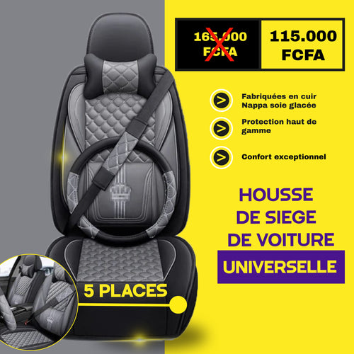 TIK - BNN- Housses de Siège Universelles 5 Places en Cuir : ➕ Avec Montage