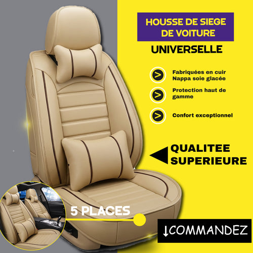 RG - Housses de Siège Universelles 5 Places en Cuir