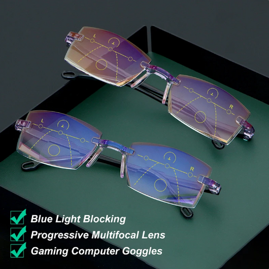 Lunettes de Lecture à double usage (loin et près) Hommes et Femmes  : Anti-lumière Bleue