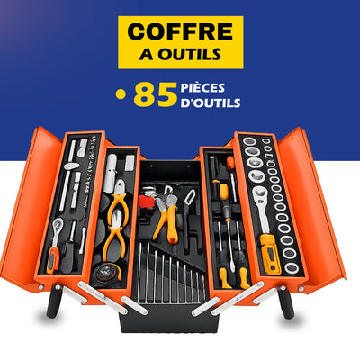 kit de 4 boîte à outils avec 85 pièces  outils ensemble d'outils  mécanique de réparation  manuel  AUTO MOTO GARAGE