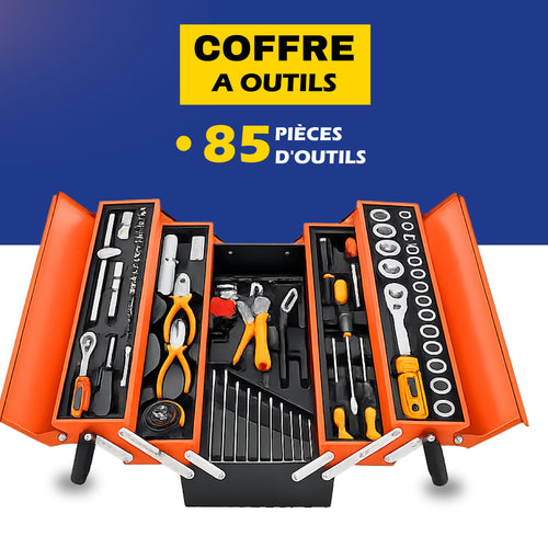 kit de 4 boîte à outils avec 85 pièces  outils ensemble d'outils  mécanique de réparation  manuel  AUTO MOTO GARAGE