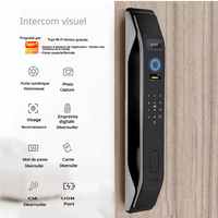 Serrure intelligente à reconnaissance faciale 3D, avec caméra vidéo intégrée, Wi-Fi intégré, contrôle via application, kit de déverrouillage par empreinte digitale incluant cylindre et pêne dormant