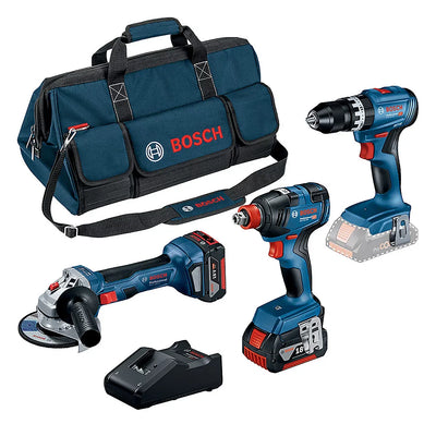 kit de 3 outils sans fil perceuse, meuleuse, boulonneuse  avec 2 batteries