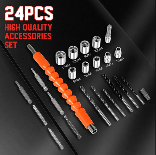 Perceuse sans fil Portable multifonction électrique à main, Kits de perceuse industrielle Rechargeable au Lithium, jeu de tournevis électriques 58V + 2 Batteries