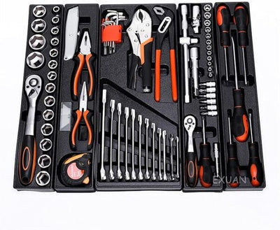 kit de 4 boîte à outils avec 85 pièces  outils ensemble d'outils  mécanique de réparation  manuel  AUTO MOTO GARAGE