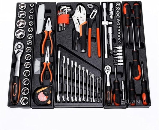 kit de 4 boîte à outils avec 85 pièces  outils ensemble d'outils  mécanique de réparation  manuel  AUTO MOTO GARAGE
